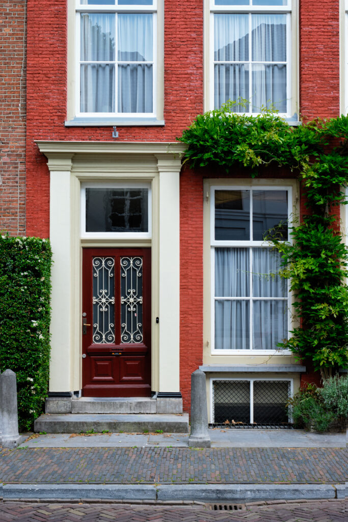 Door and window of an old house in Netherlands